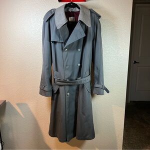 J. G. Hook Vintage Mens Coat Cotton Double Breasted Belted Long Trench Sz 40